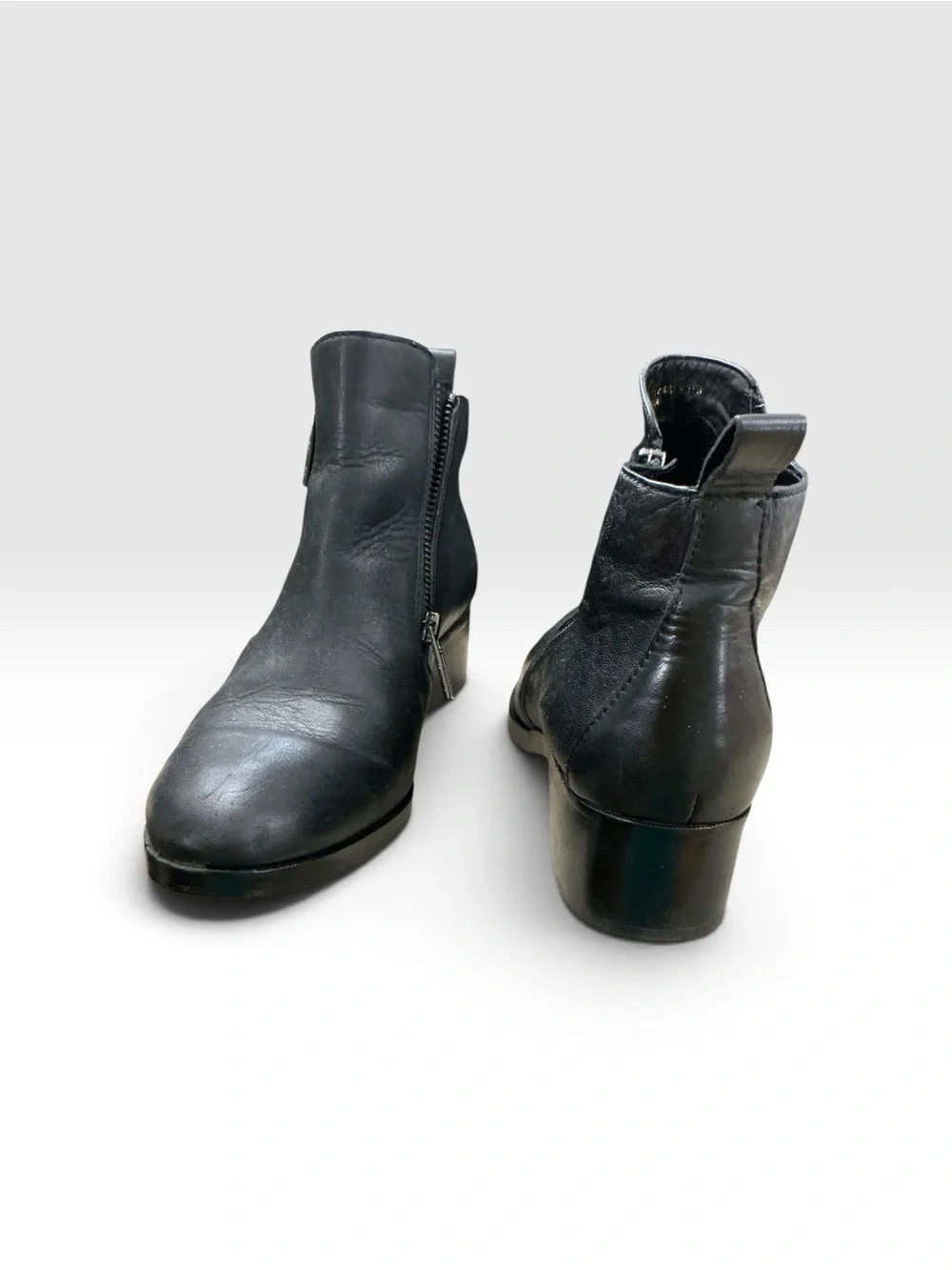Cole Haan  Black Leather Chukka Zip Boots
